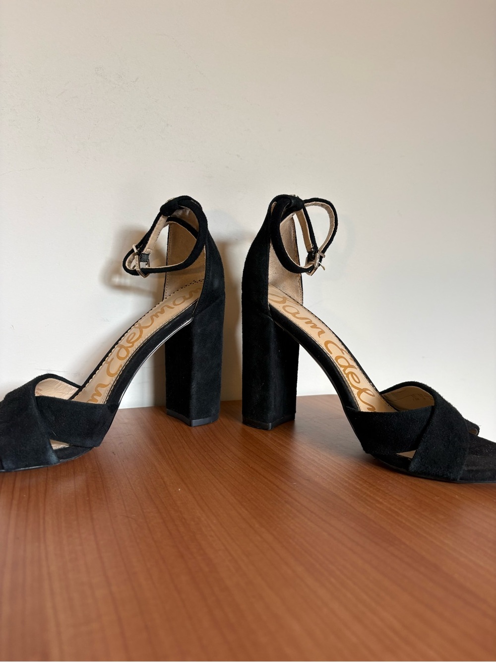 Sam Edelman Yancy Suede Block Heel Sandals Black size 7.5 - Picture 12 of 14